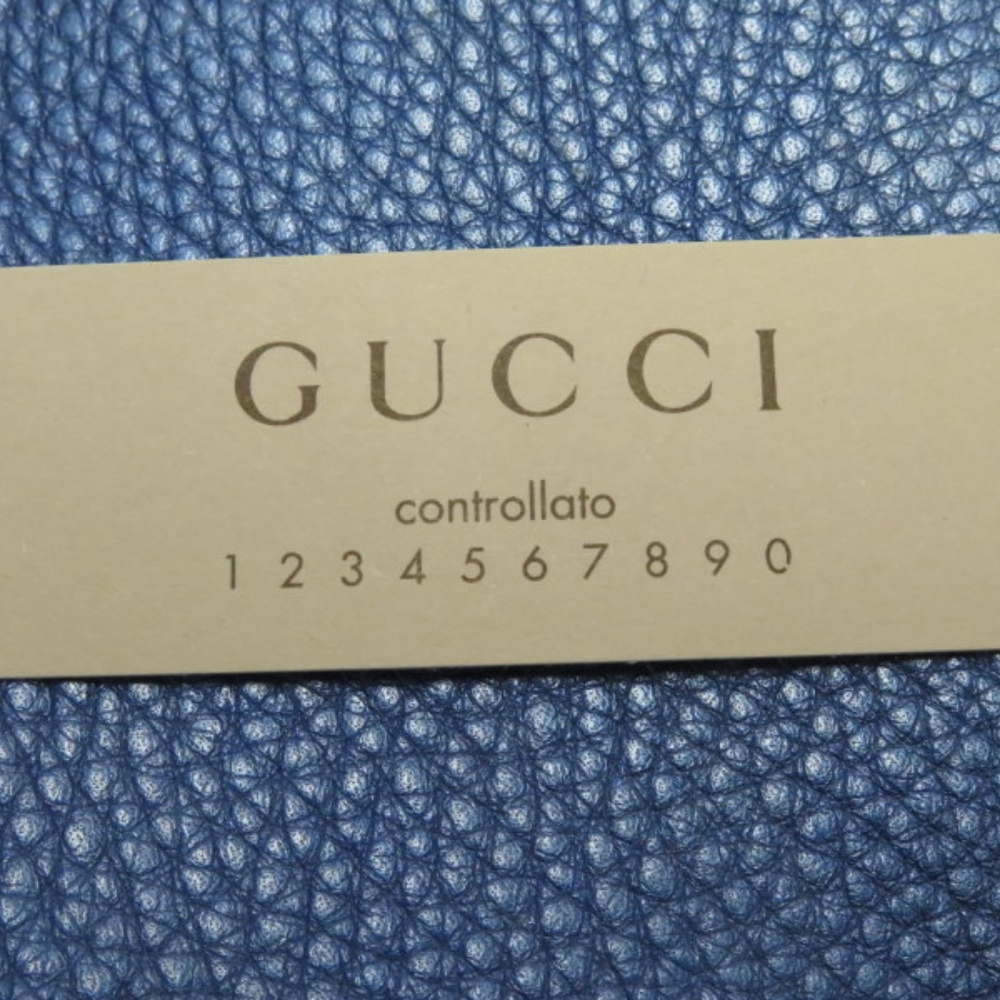 Gucci Nouveau Fringe Bag Blue Metallic Leather - Picture 6 of 8